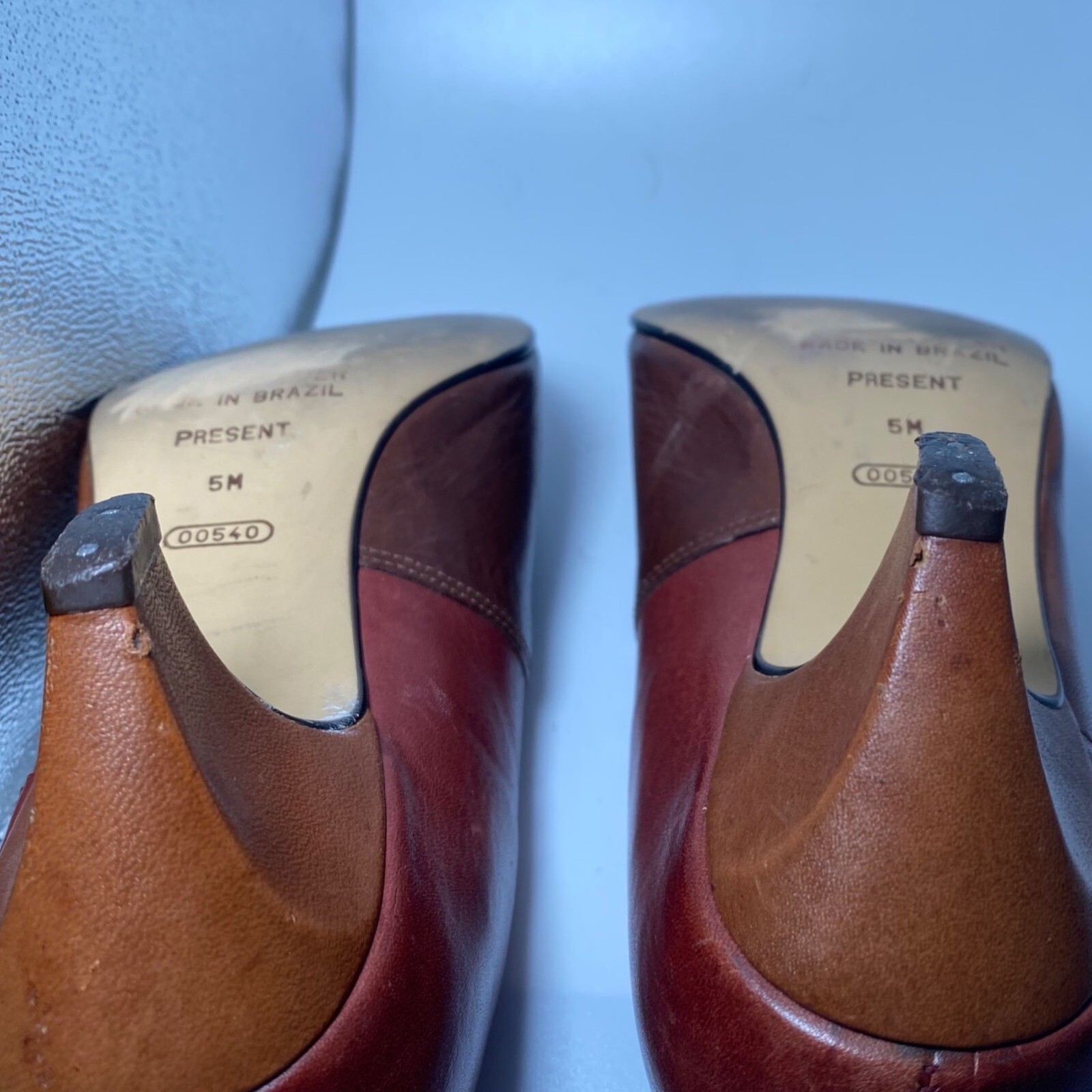 Vintage Dolcis Brown Leather Heels Size 5M With 2″ Heel Classic Casual Workwear