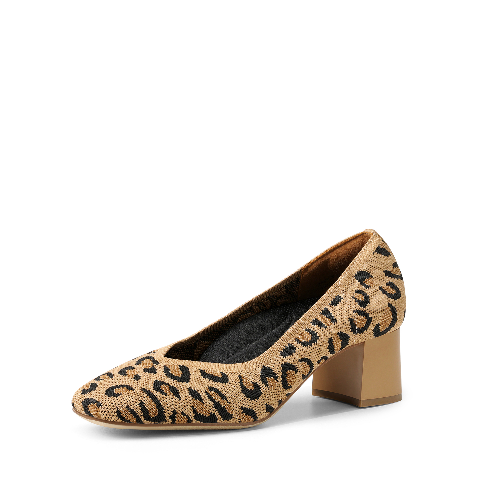 Women Low Block Heels Pumps Knit Office Work Business Formal Casual Dress Pumps