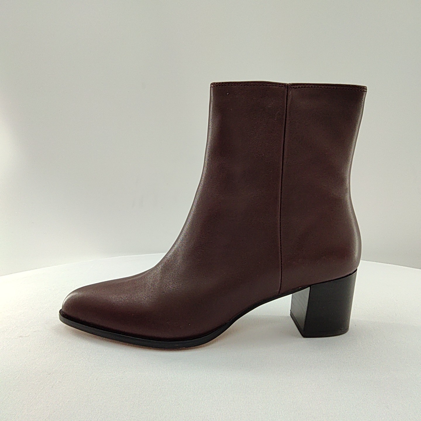 Quince Women Italian Leather Heeled Ankle Boot Espresso Brown Shoes 8.5