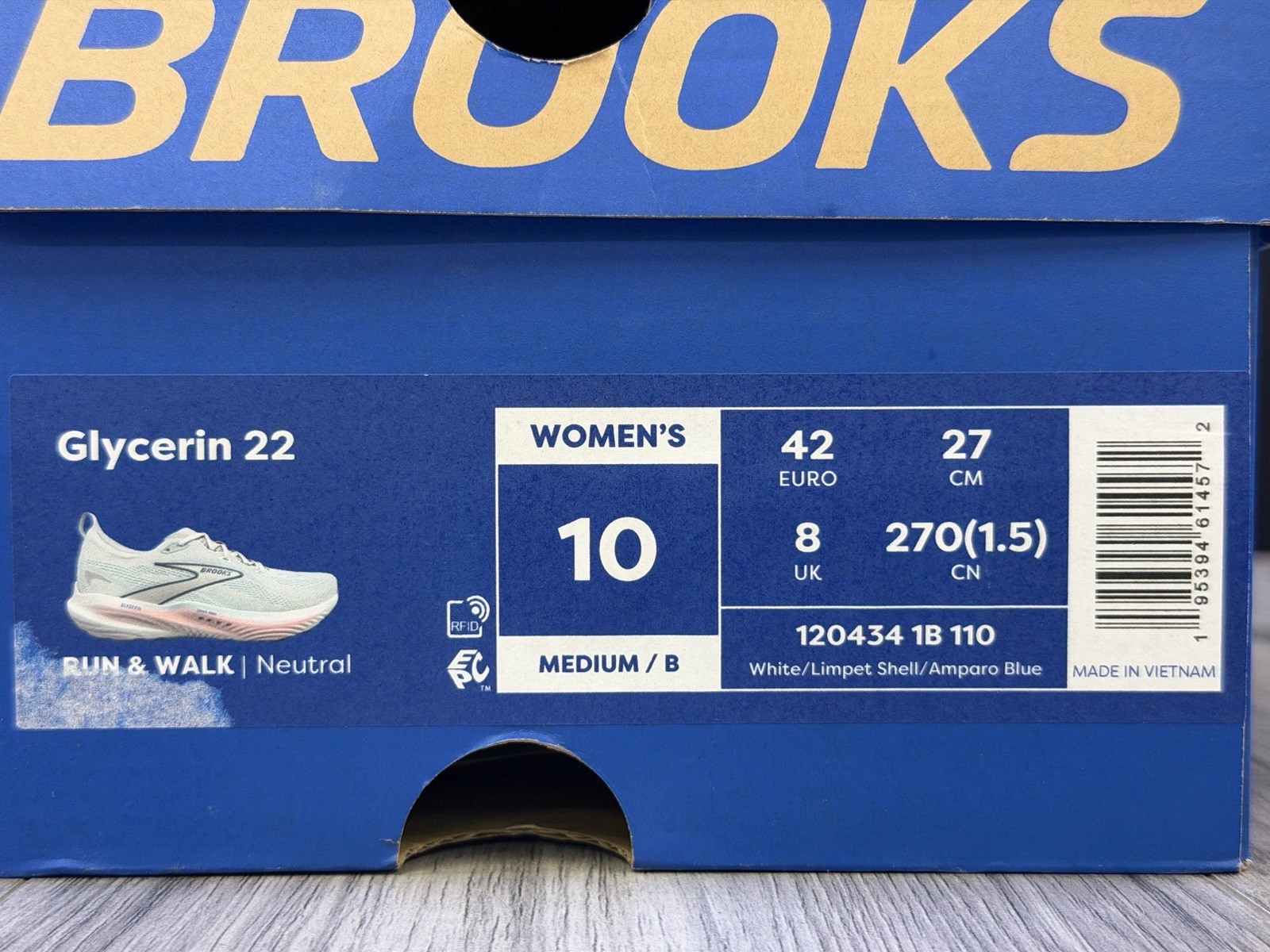 Brooks Glycerin 22 White Limpet Shell Women Running Size 10 1204341B110 NEW