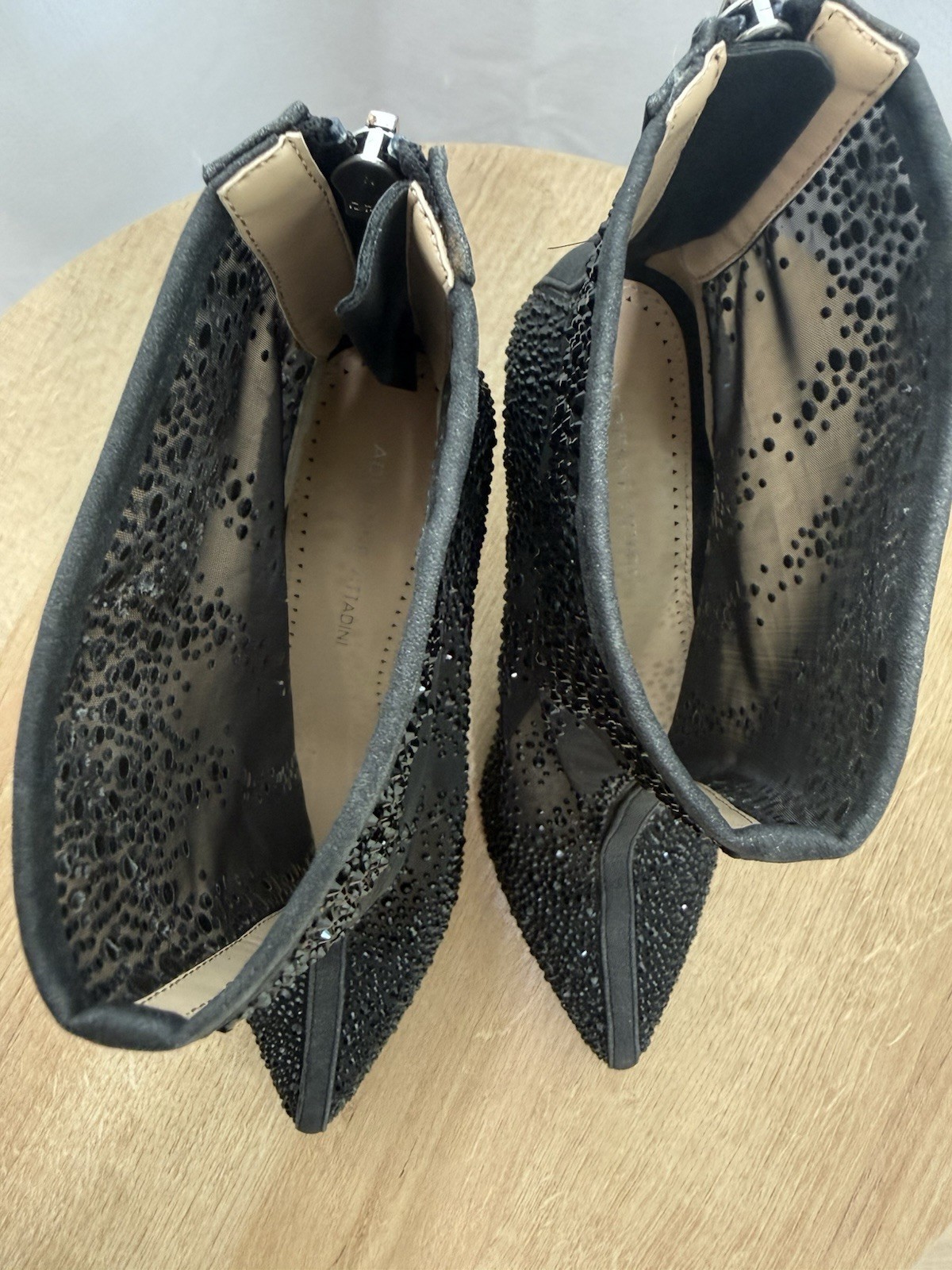 Adrienne Vittadini Noon Embellished Mesh Semi Sheer Booties. Sz 7. NWOT. H60