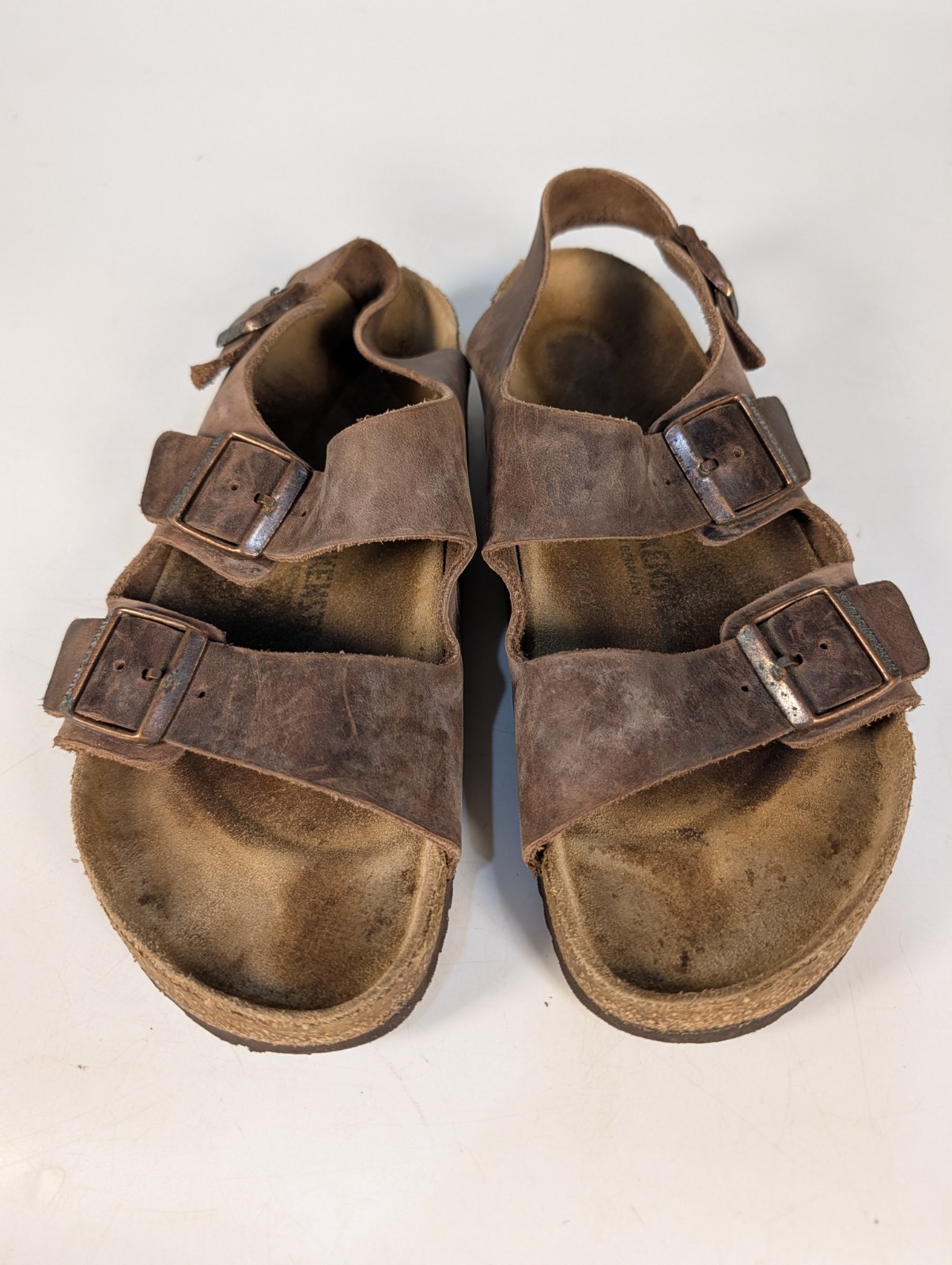 Birkenstock Milano Saddle Brown Leather Sandals Shoes Slingback Size 42 / W11 M9