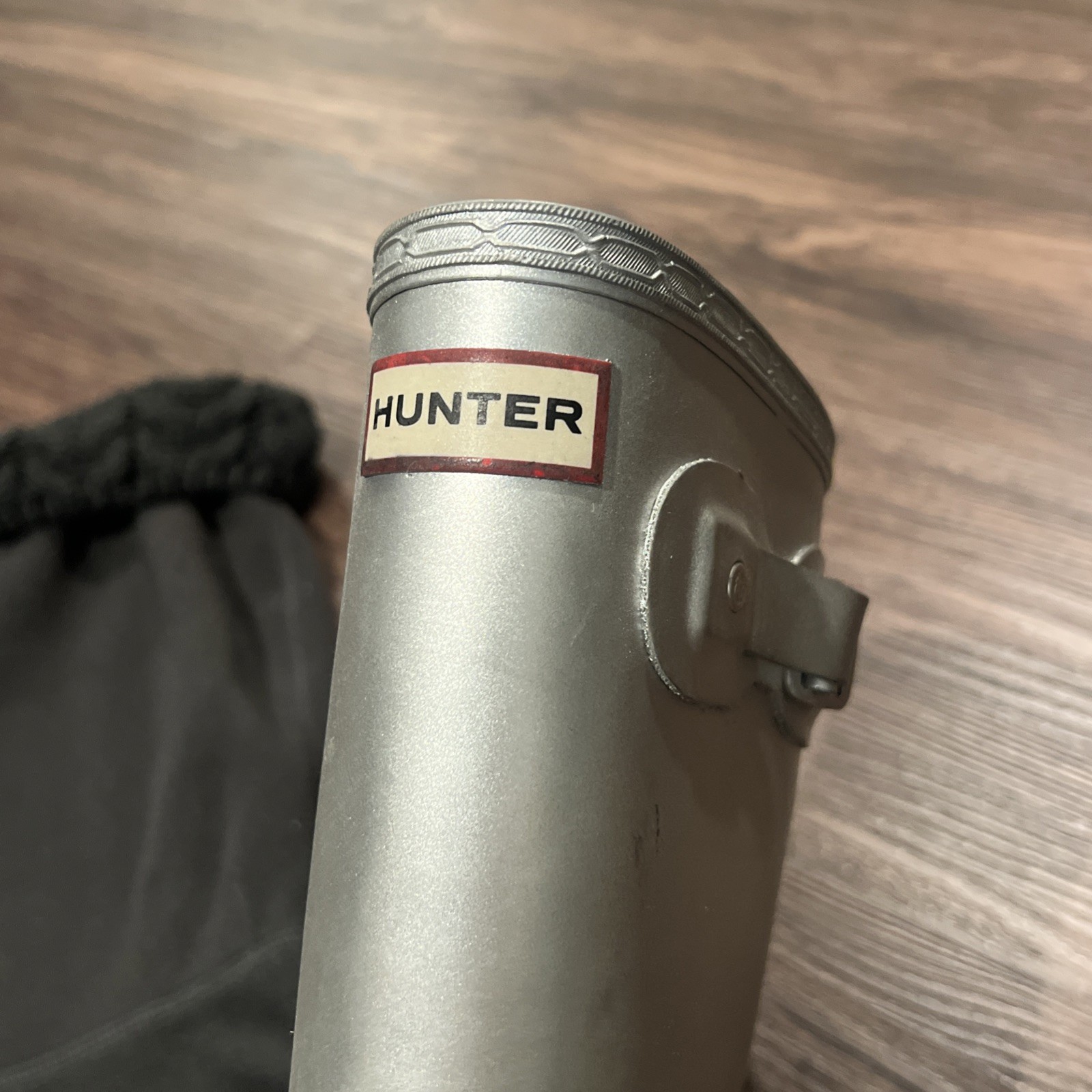 Hunter hohe Regenstiefel silber metallic Gummi Größe Size 5-6