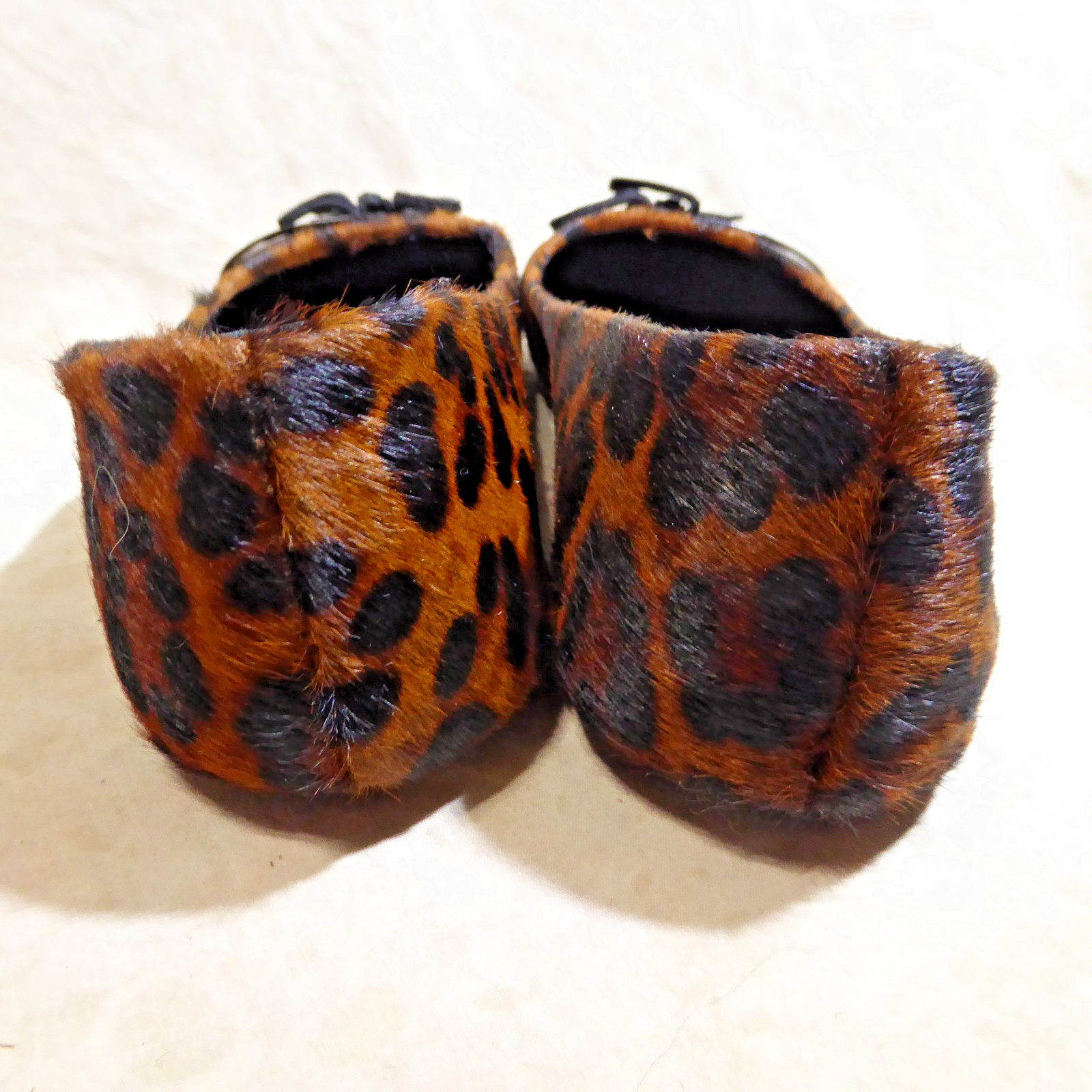 🥿 Kenneth Cole Reaction Ballet Flats sz 9.5 M Leopard Calf Hair; Bow Straps