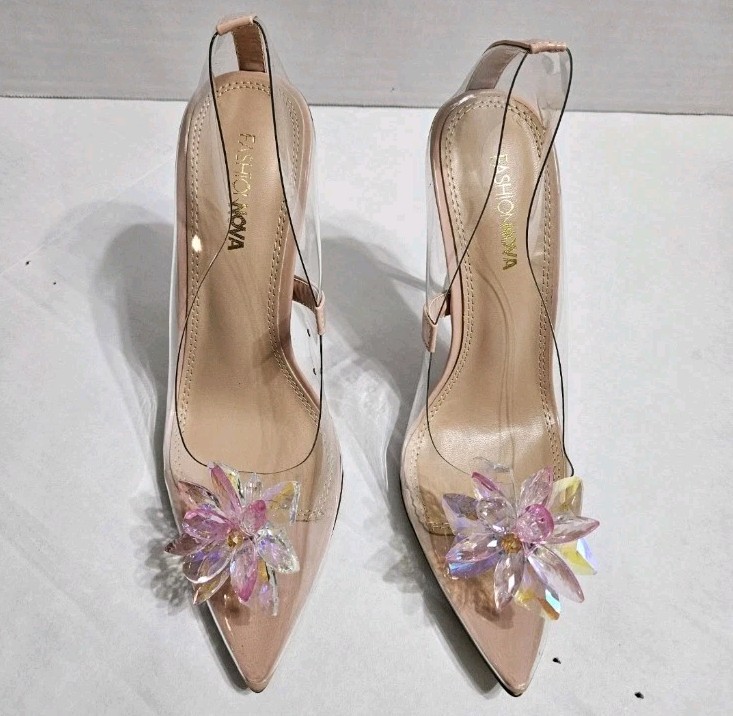 Fashion Nova Women’s Solemate Stilletto Heel In Nude/Clear Size 9