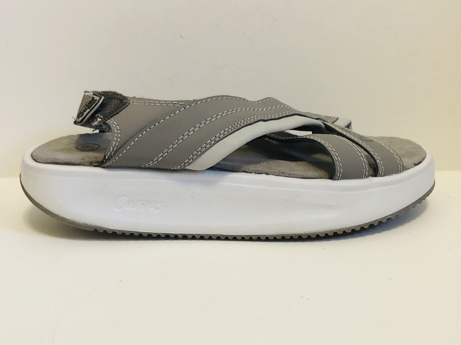 Curves Women’s Shape Up Sandals , Size 8,Rockers Exercise Toning Shoes Grey