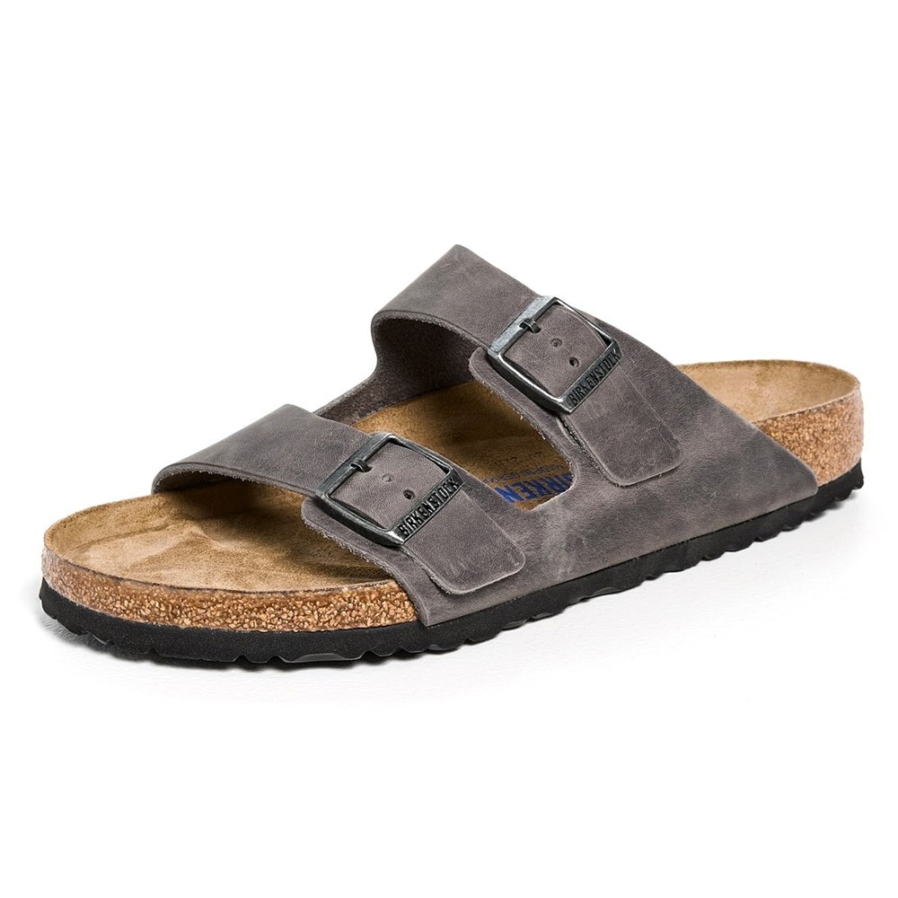 NWB Birkenstock Arizona Oiled Leather Iron Sandals Soft Footbed Shoes US 6-12
