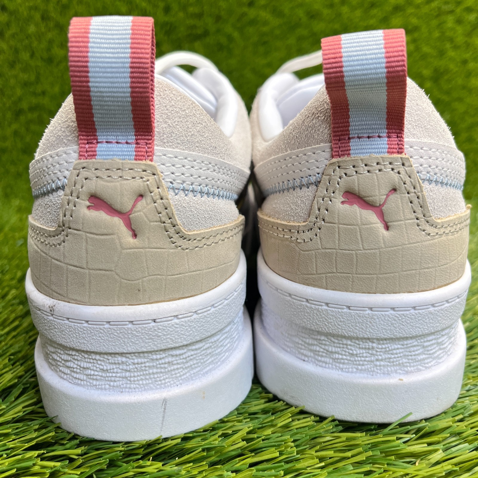 Puma Mayze Womens Size 8.5 Cream Gray White Athletic Training Shoes Sneakers