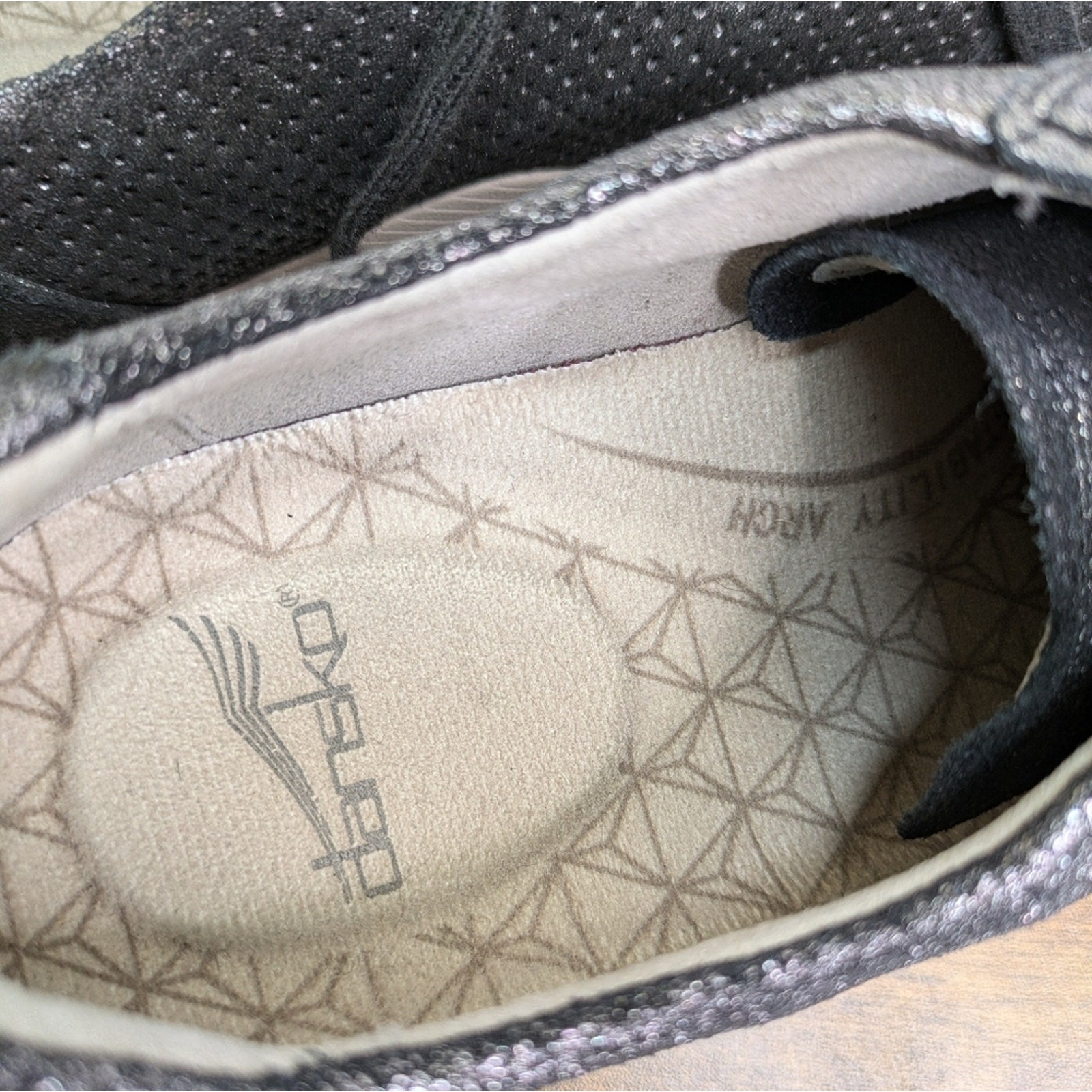Dansko Christina Sneakers 10.5 11 EU 41 Metallic Pewter Perforated Casual Lace