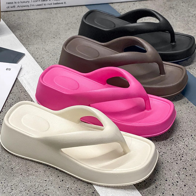 Summer Women Flip Flops Casual Solid Color Comfortable Non-slip Lightweight Indo