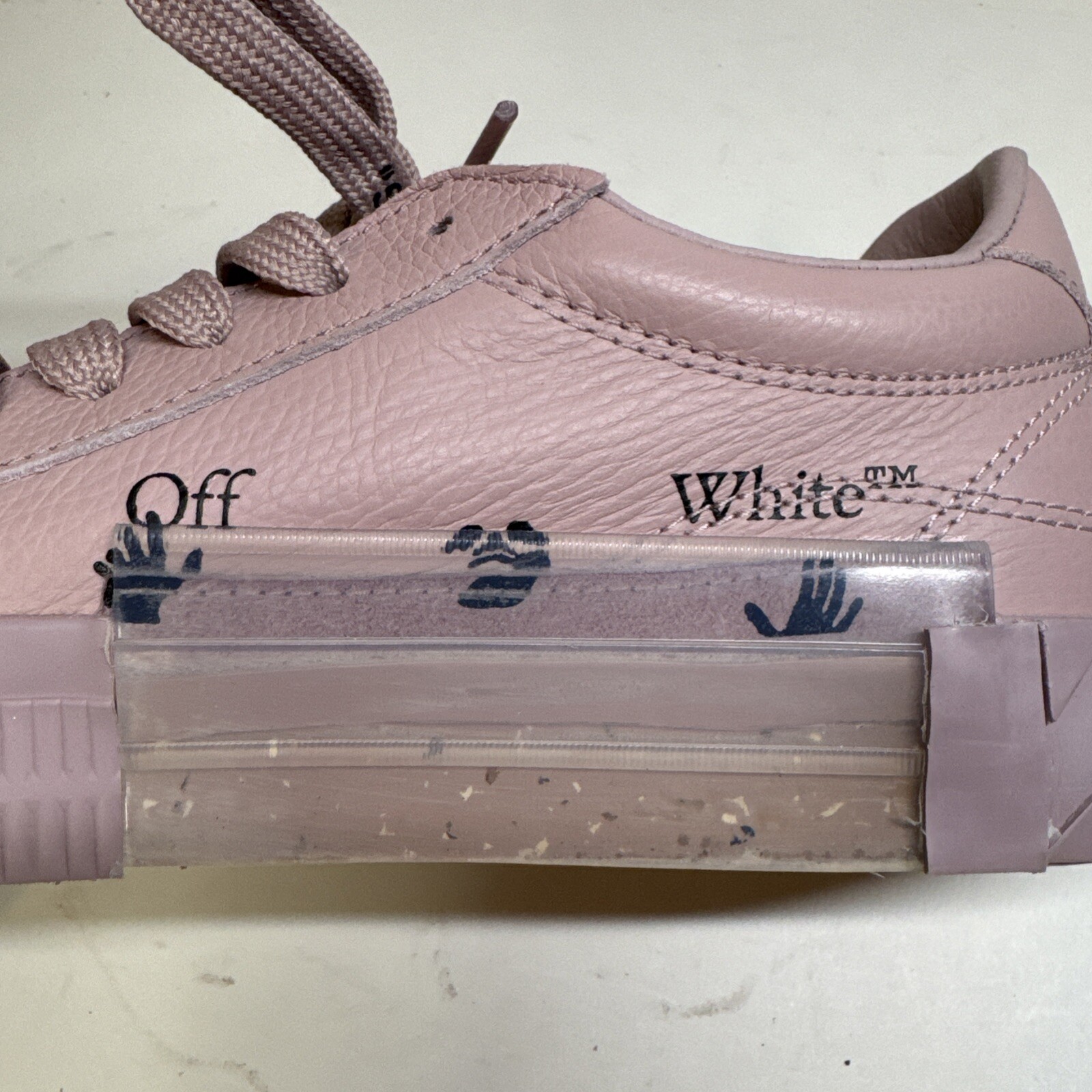 Off-White Vulcanized High Pink Leather Sneakers EU Size 40 US 9.5