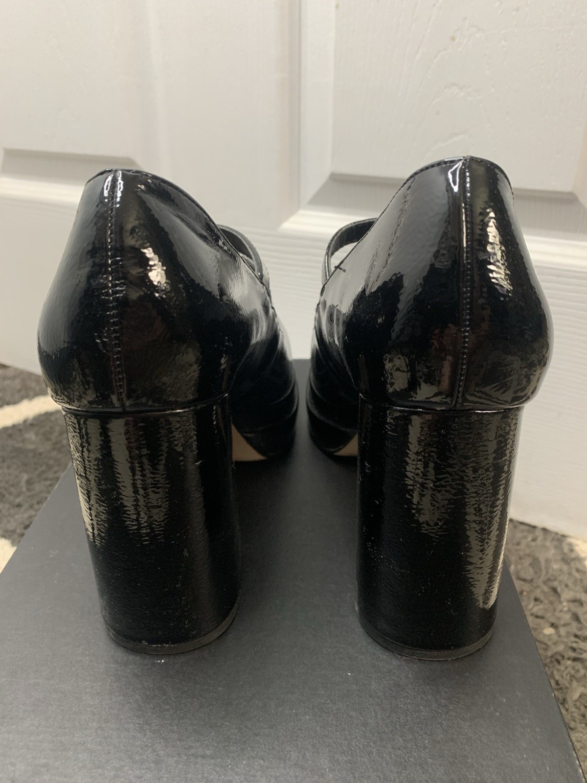 Circus by Sam Edelman Black Patent Leather Platform Mary Jane Square Toe 8M
