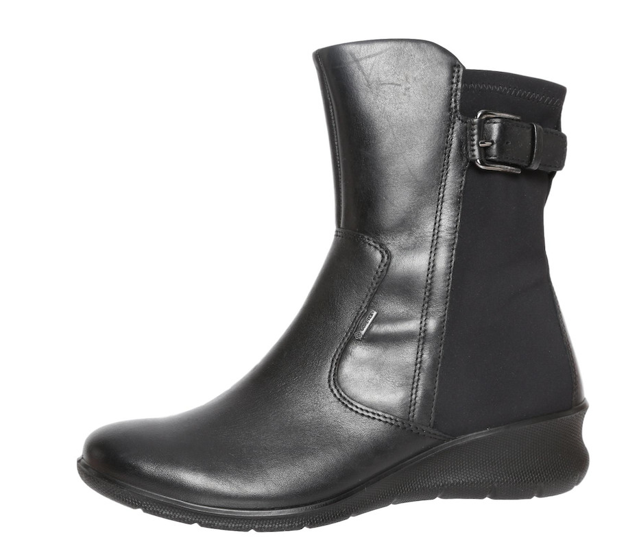 ECCO Women’s Black Leather Gortex Short Boots Z4076* Size 5 – 5.5 US / 36 EU *