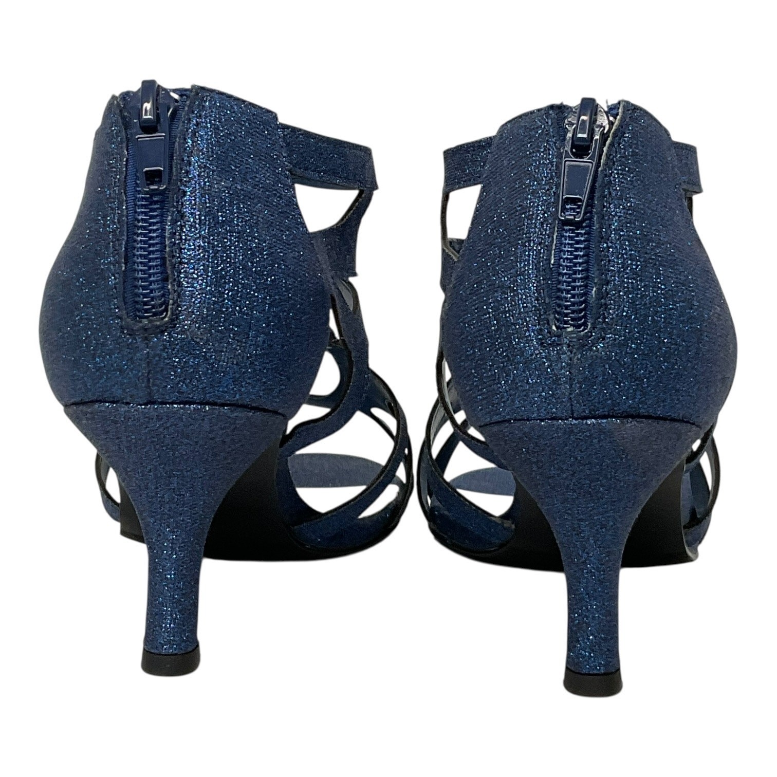 Easy Street Women’s Flattery Glitter Evening Sandals Navy Size 9 1/2 W