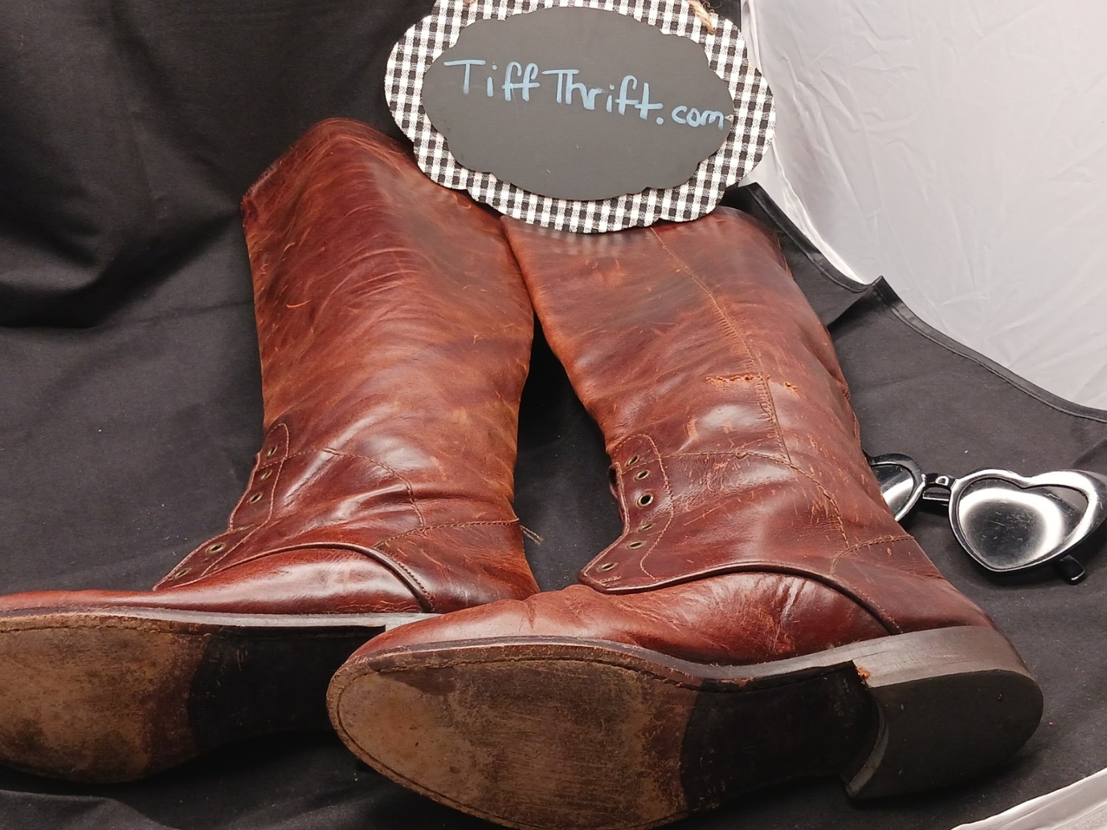 Womens Unbranded Size 7B Tall Boots Brown Low Heel Made In Brazil