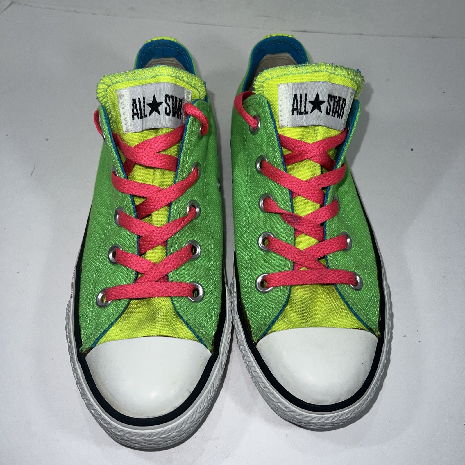 Converse All Star Green Yellow Aqua Mens 4 Womens 6 Running Sneaker Shoe Walk