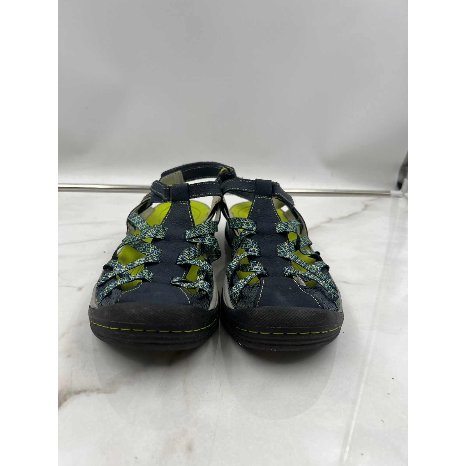 Jambu JBU Hiking Shoes Sandals Womens 9 Navy Blue Lime Green Adventure Water