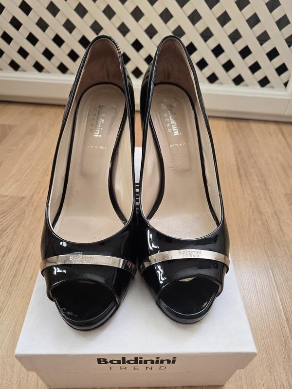 women baldinini heels black leather 40.5