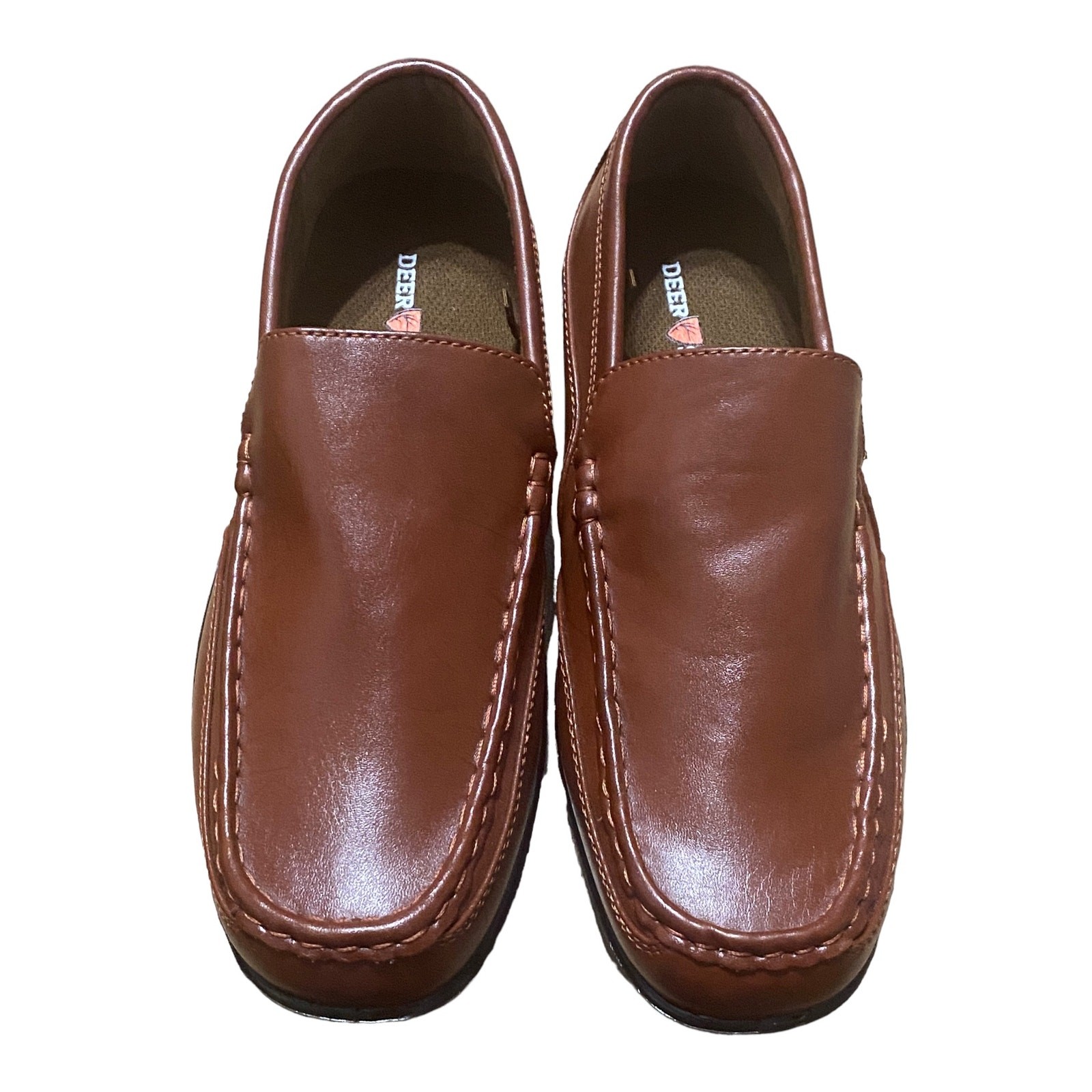 Deer Stags Driving Loafers Synthetic Leather Brown Size 7M