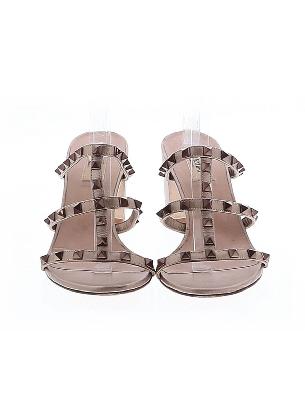 Valentino Garavani size 40 Studded Strappy Block Heel Sandal – gold