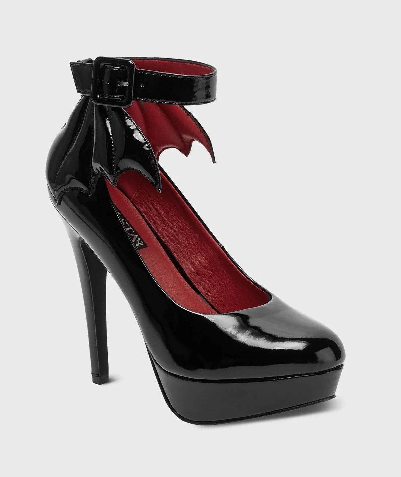 Killstar Gothic Shoes – Cemetery Lane Black Patent Vampire Pumps Women’s 8 US