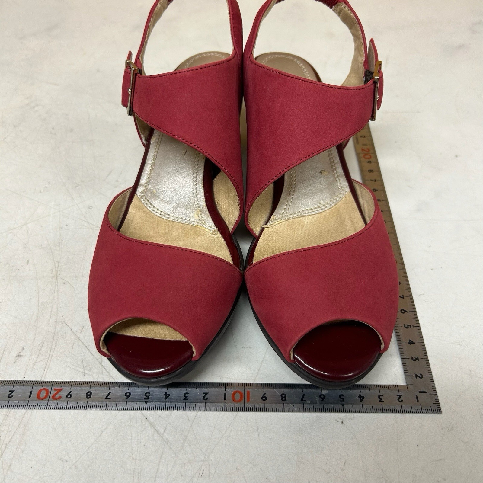 fitfit Women’s Open Toe Slingback Sandals Burgundy Size 24.0cm Comfort