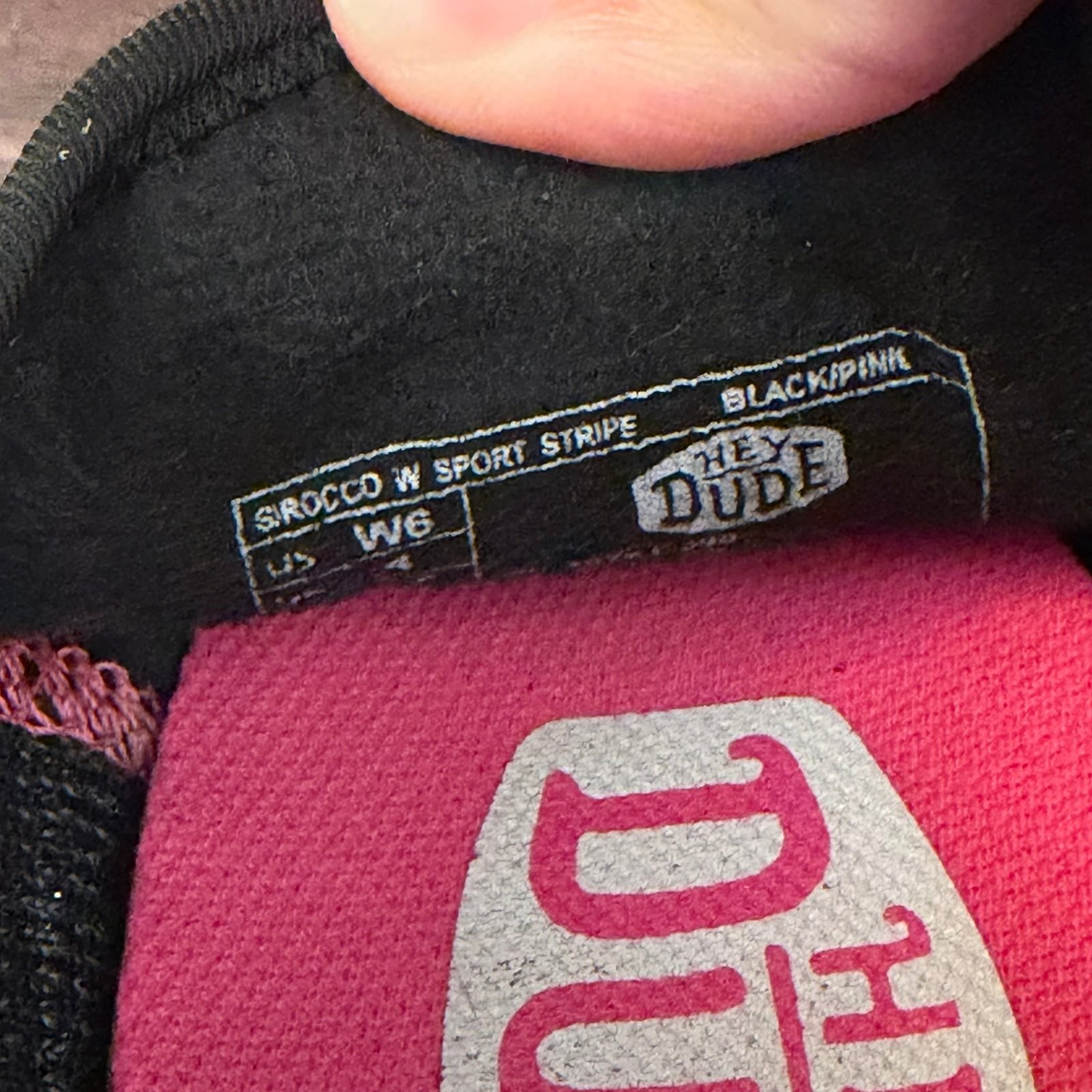 Hey Dude Women’s Sirocco Sport Stripe Slip On Sneakers Black Pink Size W6