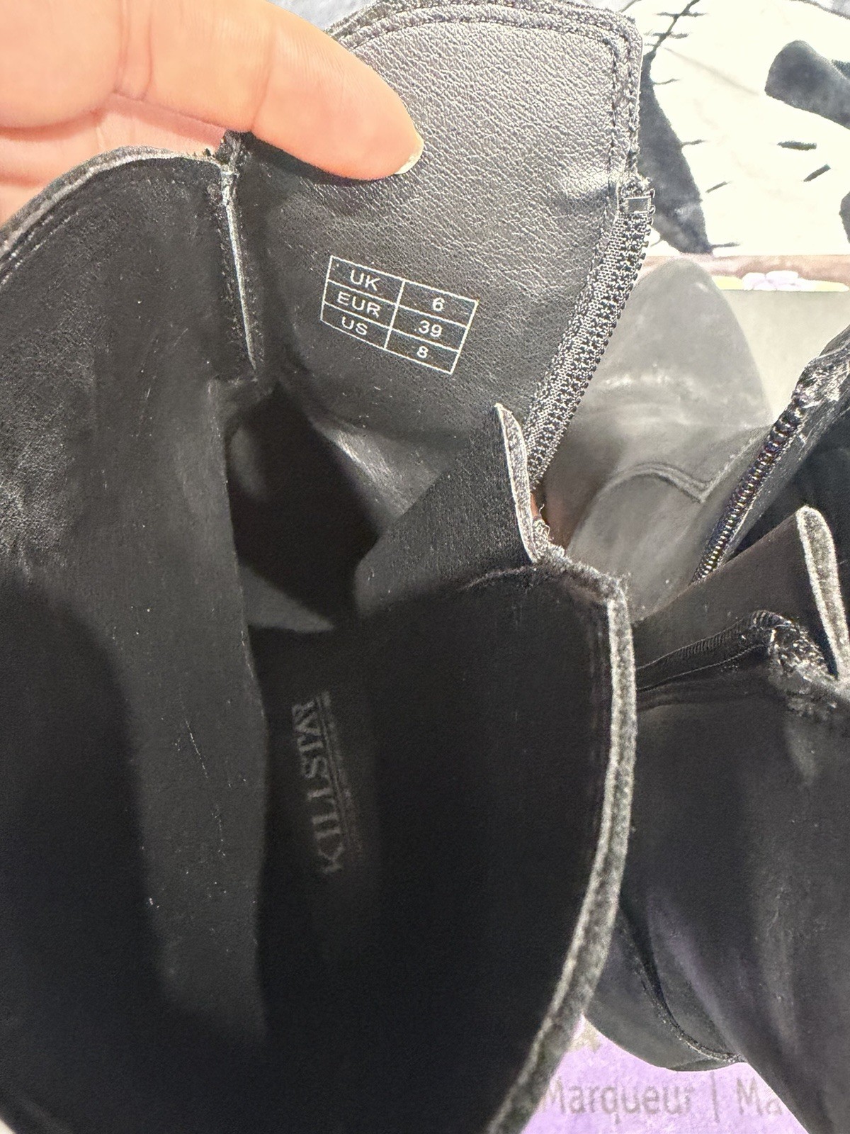 KILLSTAR Mystic Rider Black Ankle Boots Size 8 w/Moon Embroidery