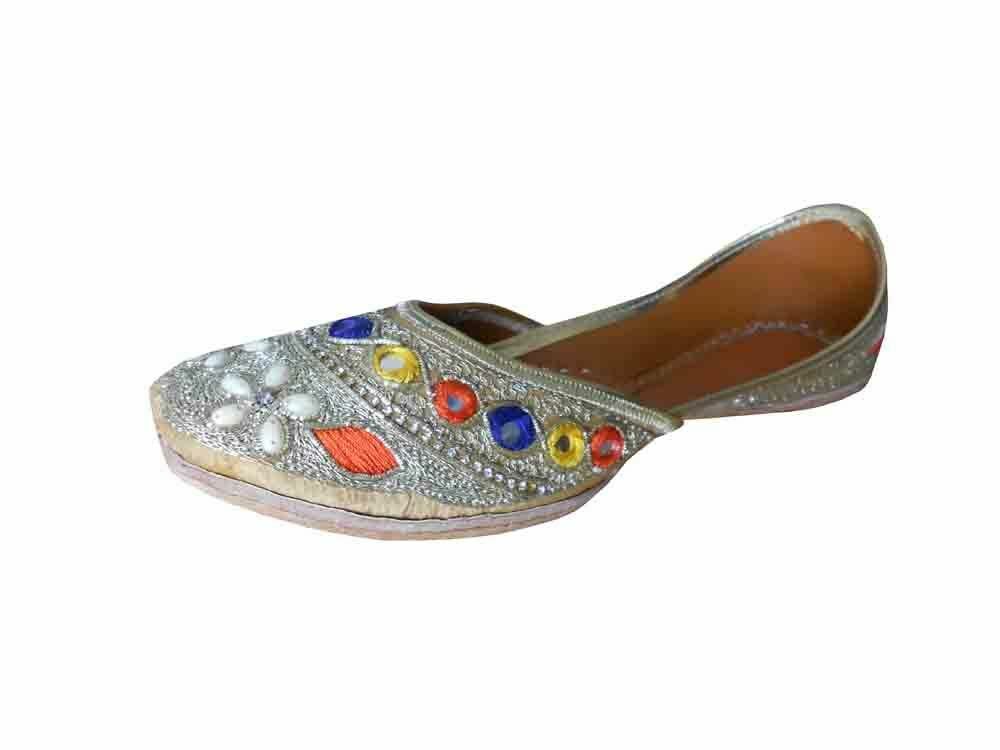 Women Shoes Indian Handmade Mojaries Slip-On Jutties Leather Mojaries US 6-9