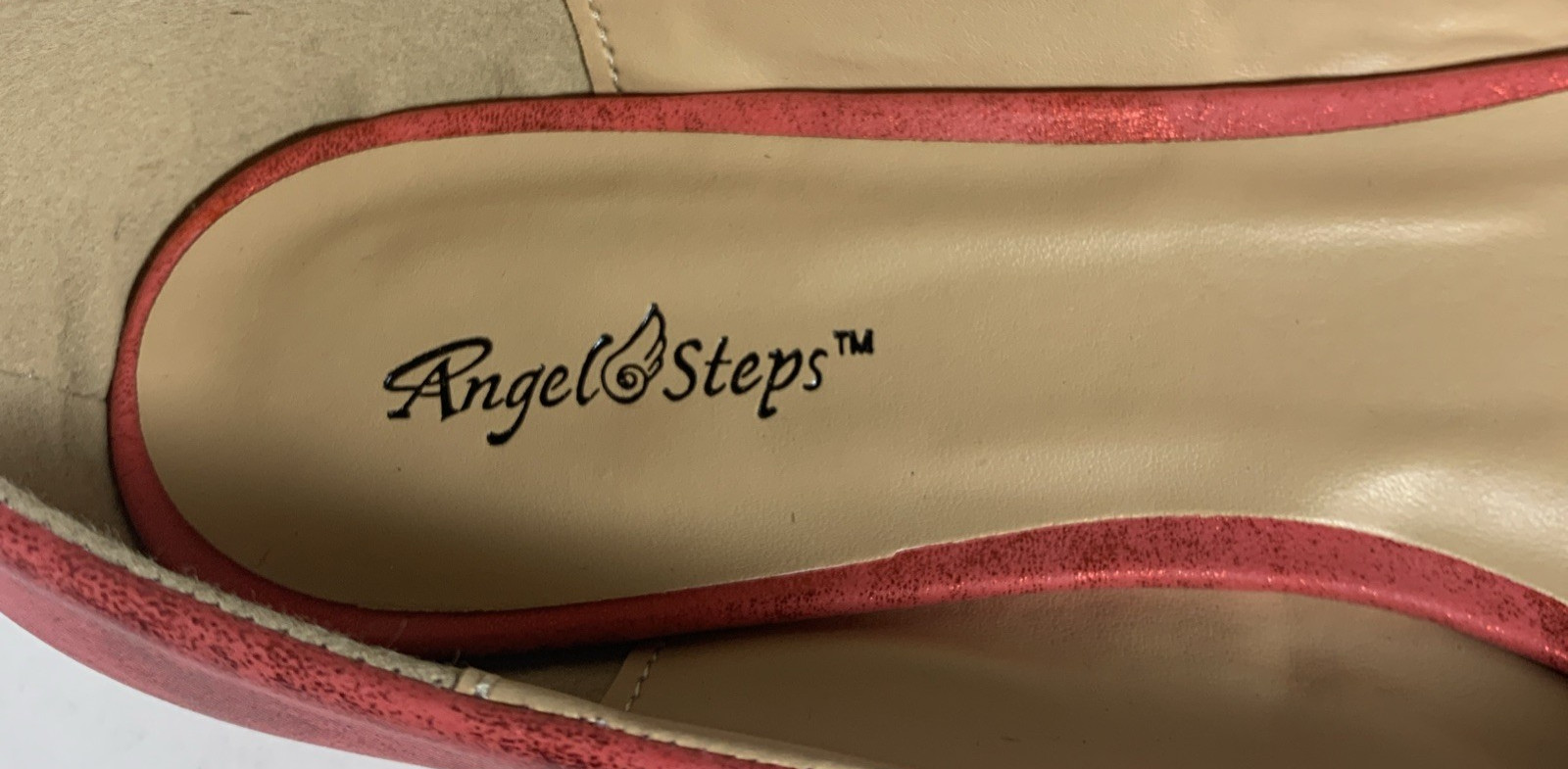 Taryn Angel Steps Women’s 11M Red Faux Suede Sparkle Bow Ballet Flat Comfort NIB