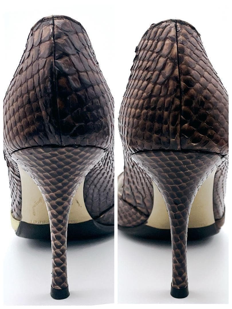 EMILIO PUCCI Python Pumps Heel Pucci-print scarf Open-toe sandal EU 37.5 /UK 4.5