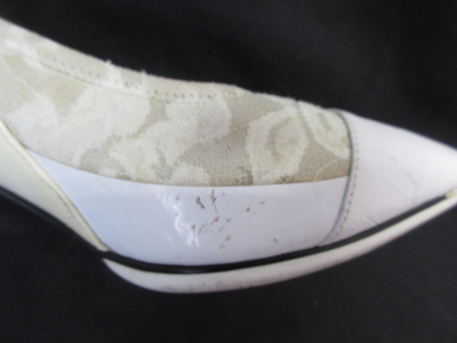 Cole Hann RODARTE Lace Fabric & Leather 3.25″ Tall Pointed Heels, Size 9B, VGC