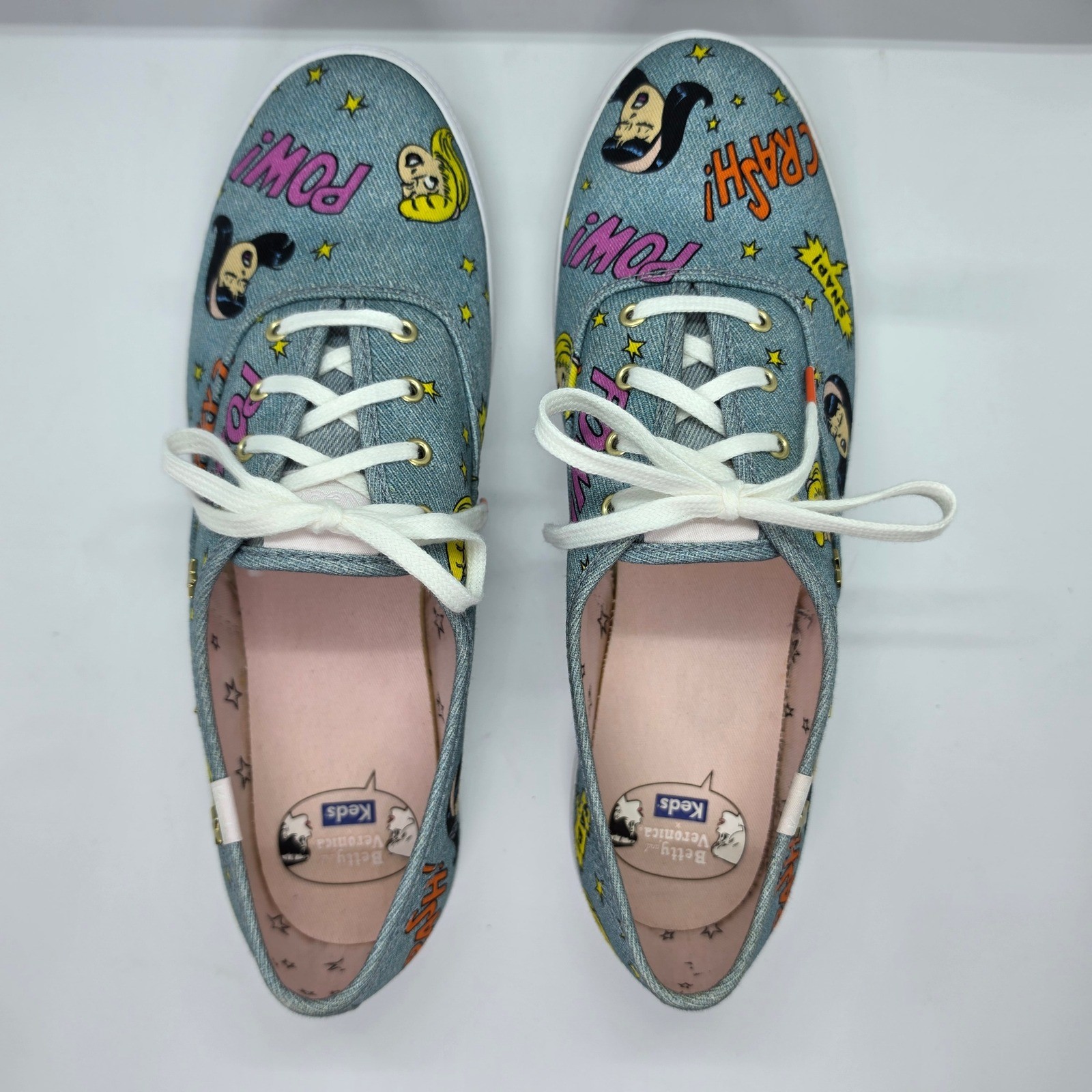 Keds Betty and Veronica Archie Comics Denim Sneakers Blue Pop Art WF60293 9.5