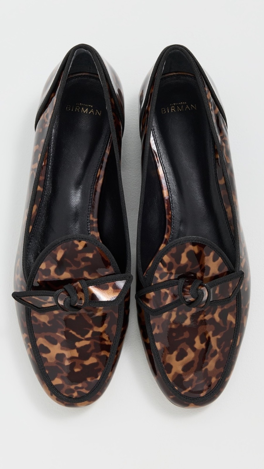 Alexandre Birman Women’s Black Grosgrain Tortoise Loafers size 41 (US SIZE 11 )