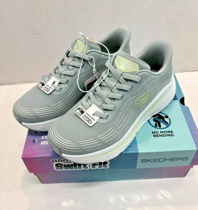 Skechers Hands Free Swift Fit Women’s Lace-Up Sneakers Gray Size 7 New