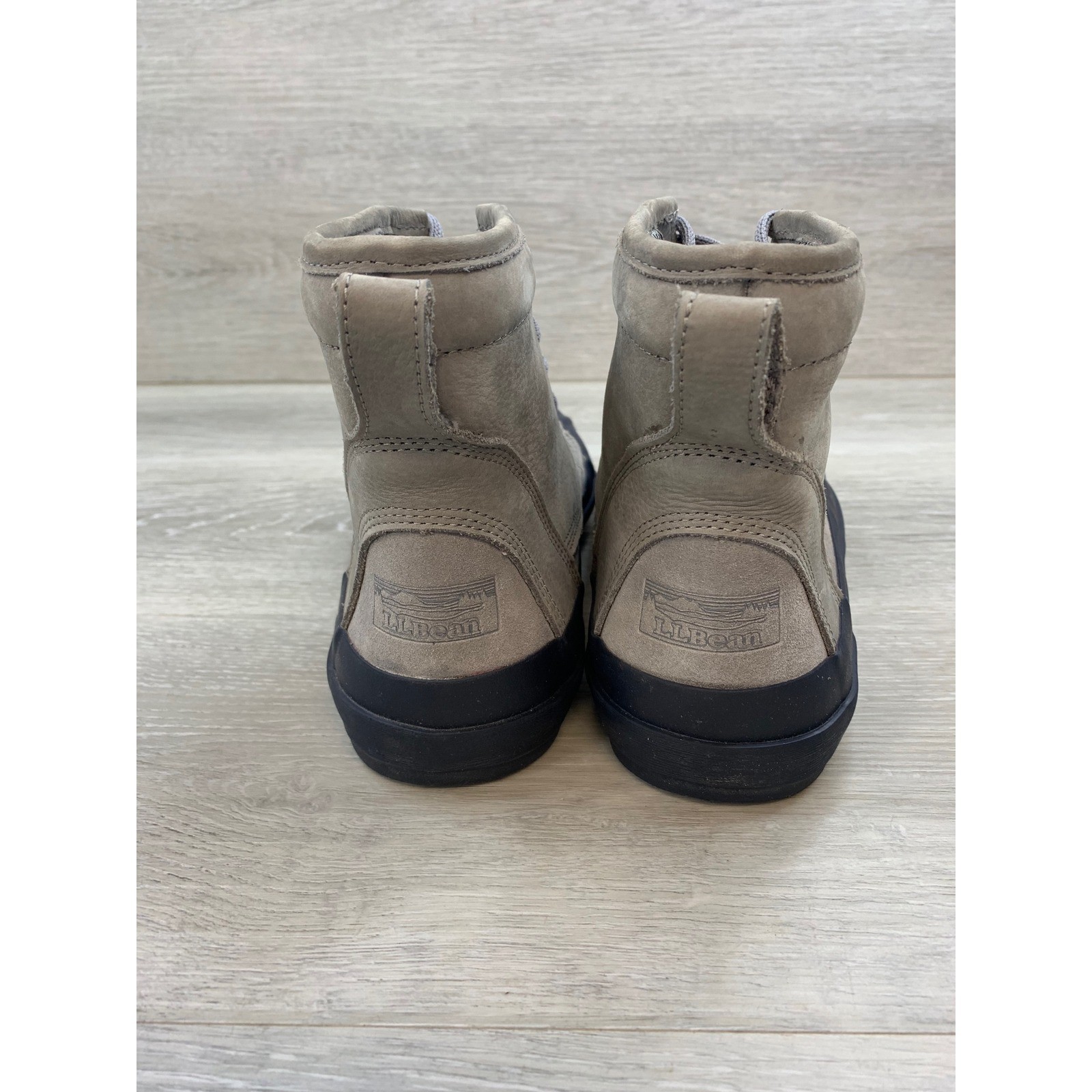 LL Bean Women’s 10 Grey Leather Duck Boots Lace Up Ankle Casual Comfort Boots