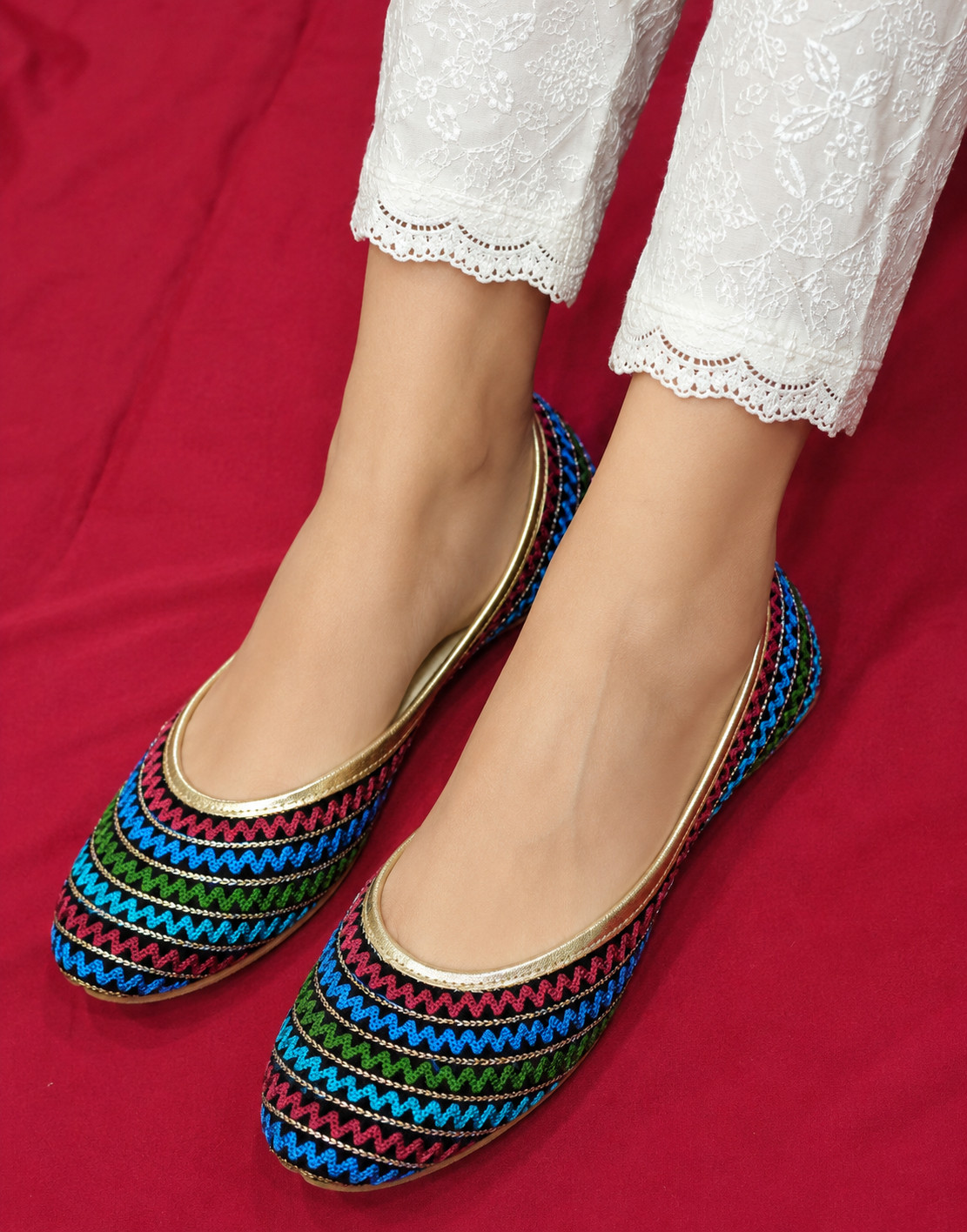 Women Casual Shoes Handmade Indian Leather Jutties Flip-Flops Mojaries US 5-9