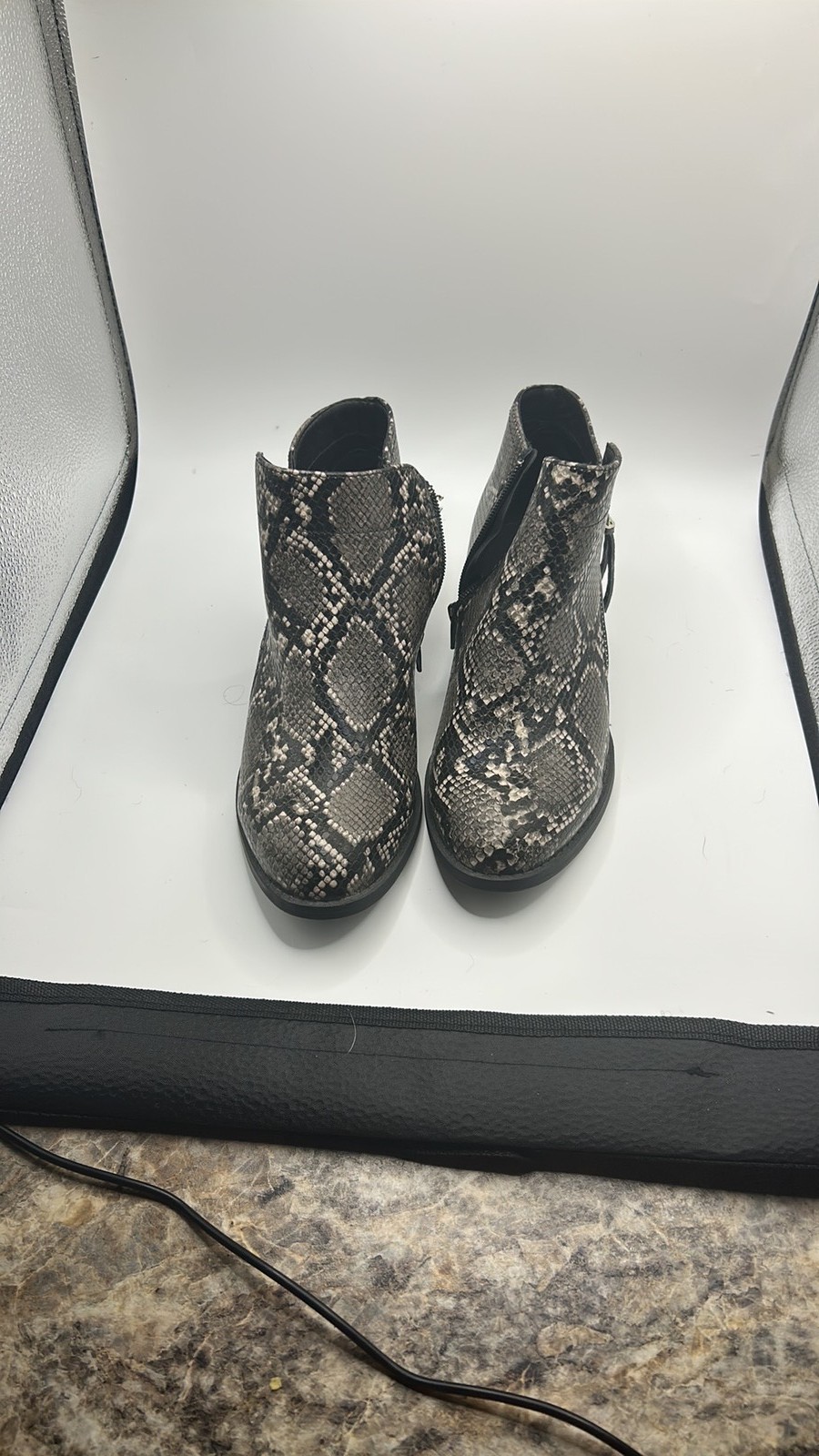 Arizona Chic Faux Snakeskin Ankle Booties with Side Zip