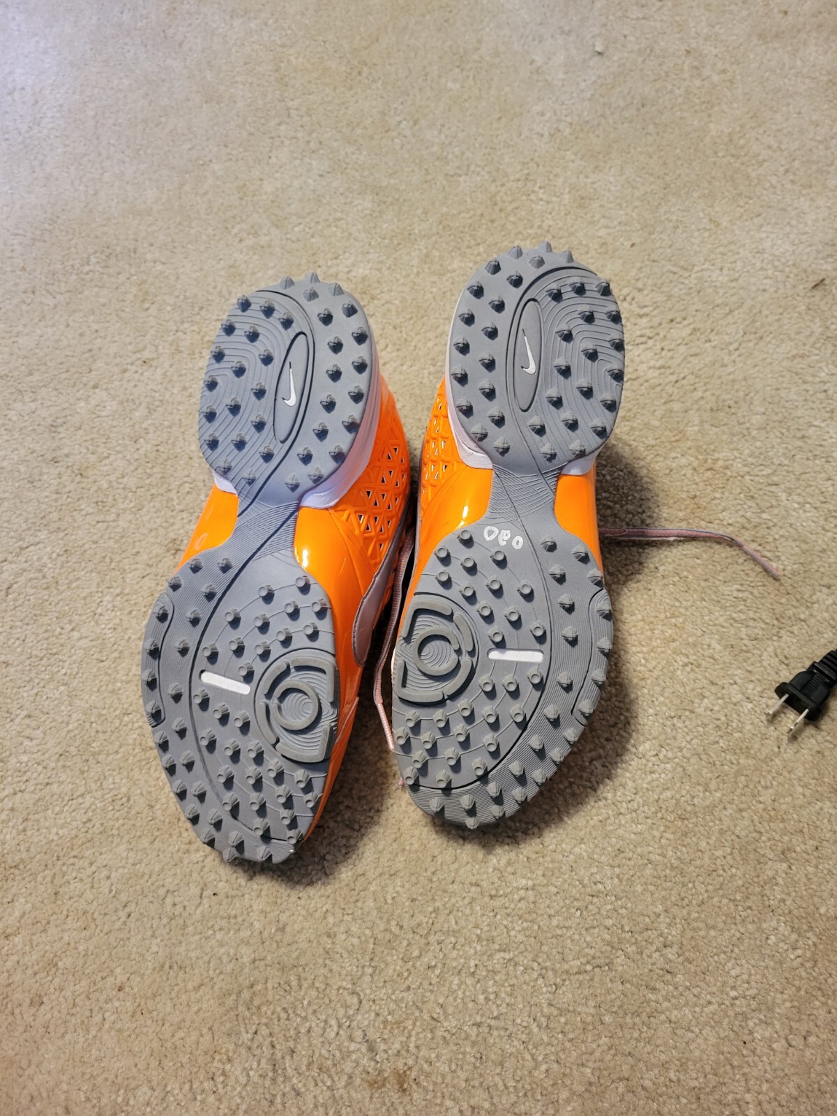 Nike Womens Air SpeedLax Turf Lacrosse Cleats Orange Gray 624977-800 2013 Sz 10