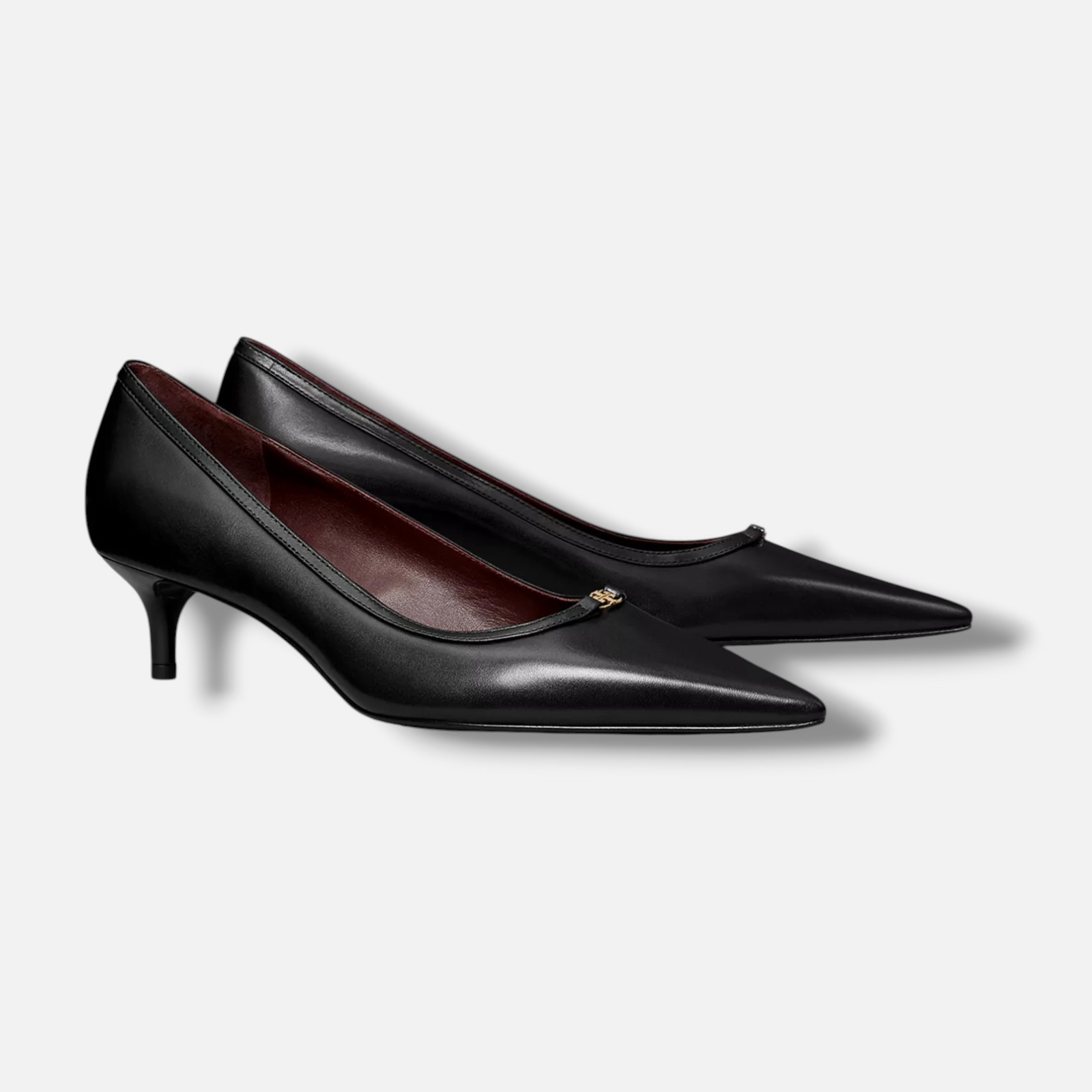Tory Burch Women’s Black Double T Kitten Heel Pump Heel Shoes Size 6M