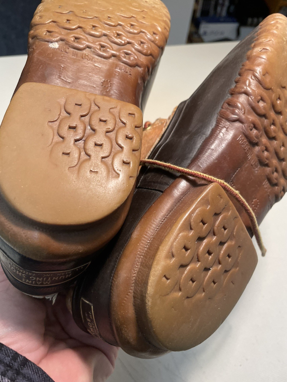LL Bean Brown Leather Duck Boots Size 9 Women’s Maine Hunting Shoe Outdoors