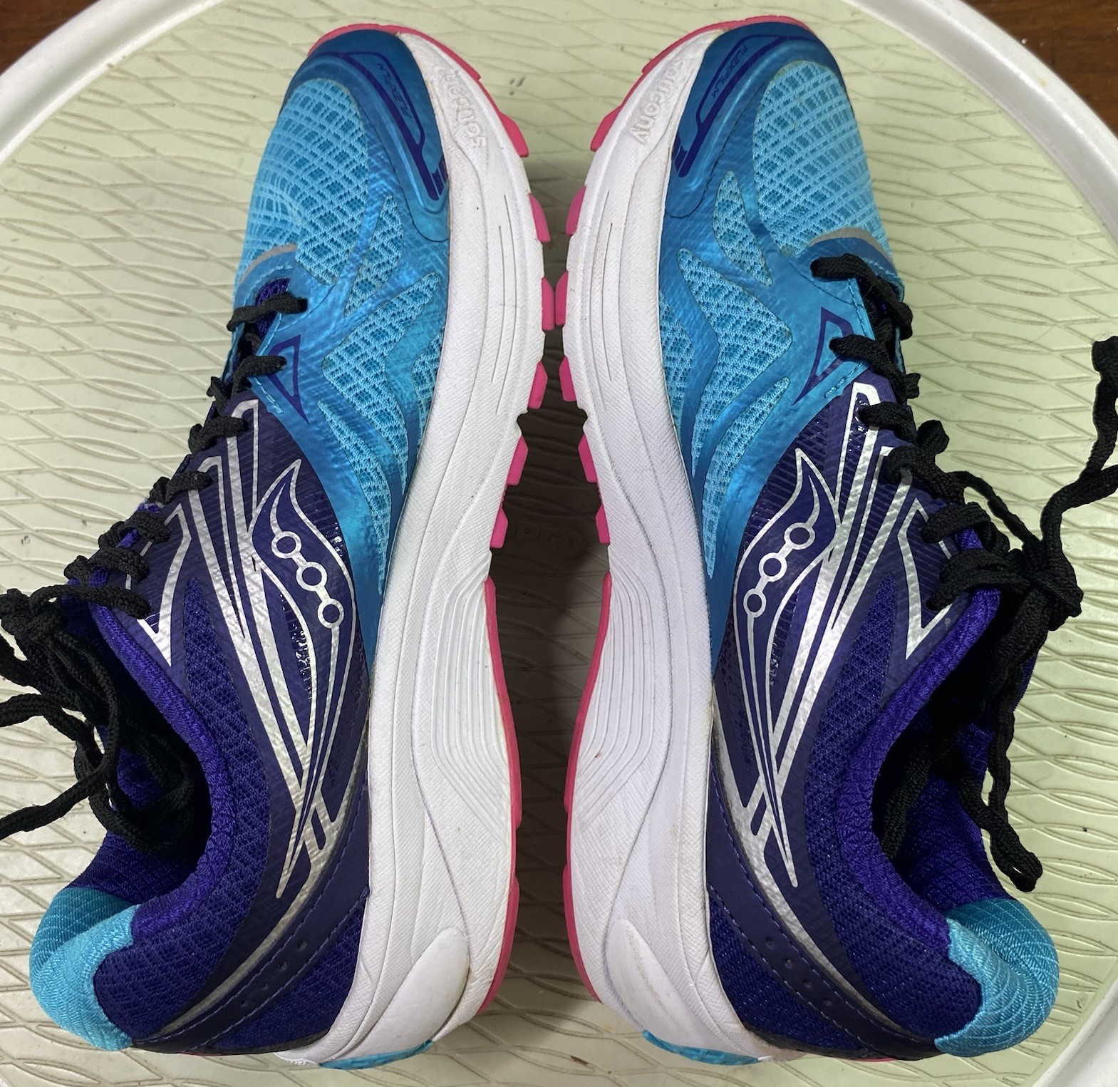 Saucony Everun Ride9 Womens Blue&Purple Running Sneakers 8mm Offset Sz.7