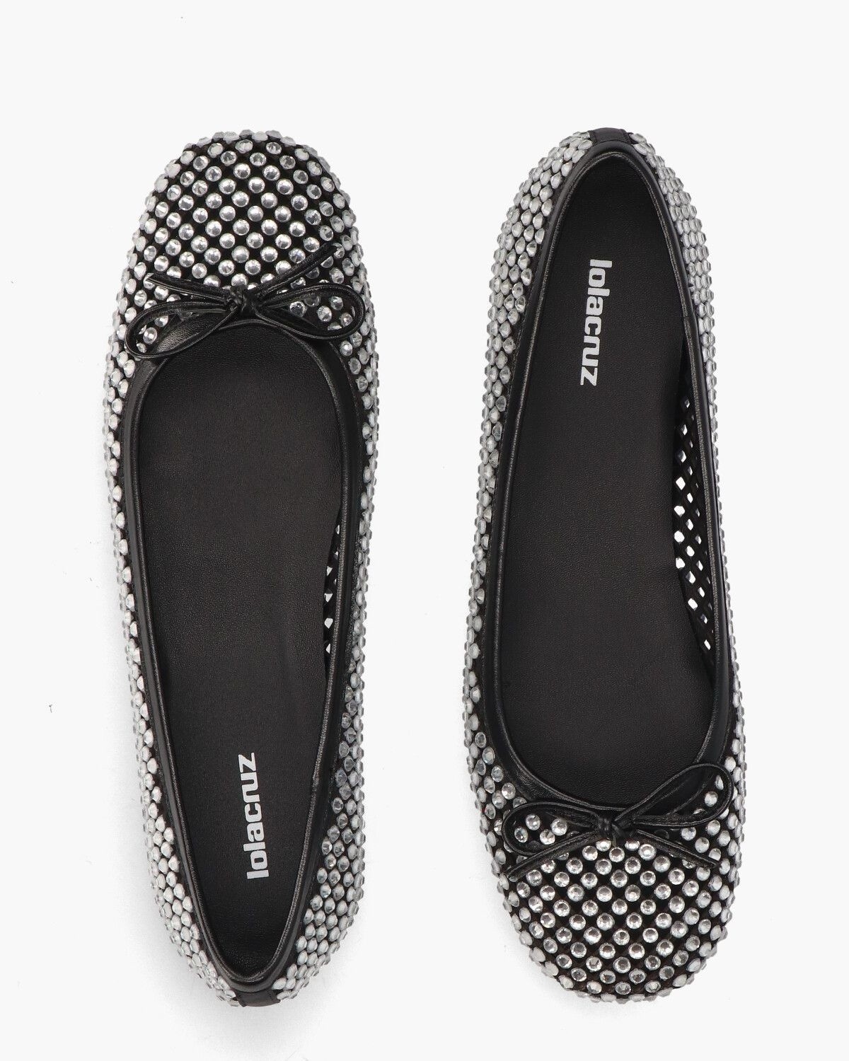 Lola Cruz Crystal Beaded Bow Flats Women’s Size 37