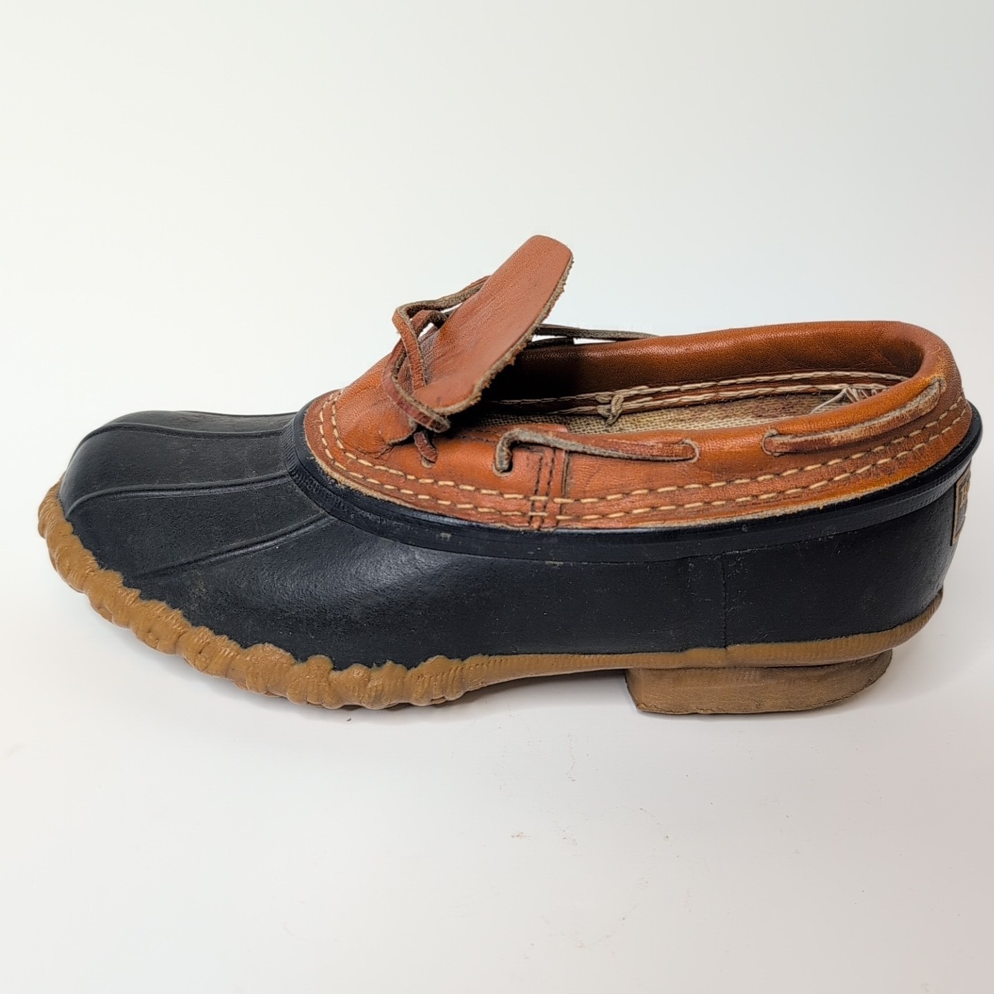 LL Bean Duck Bean Boots Rubber Moc Low Top Brown Vintage USA Made 6LM *Men’s 6*