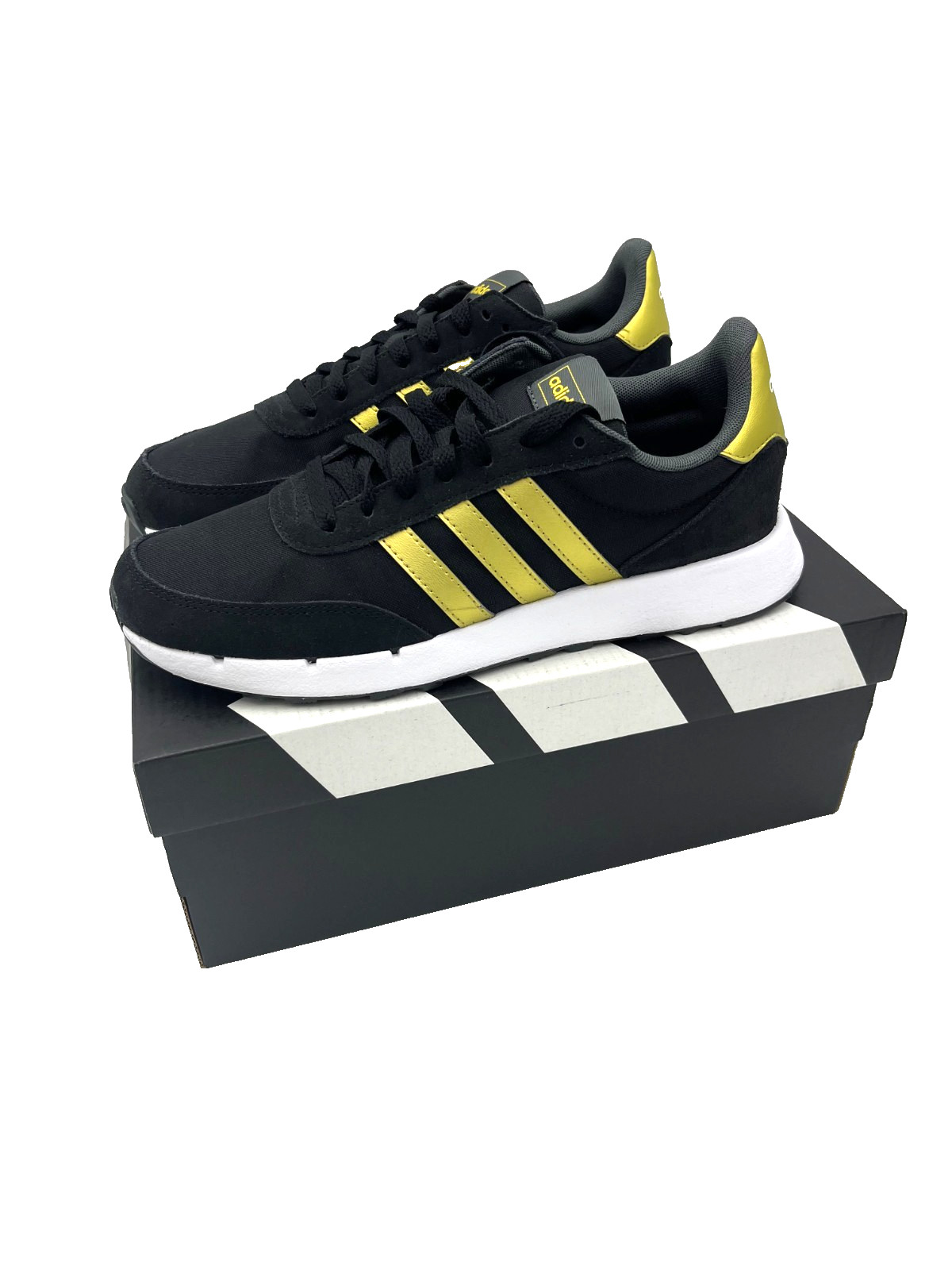 Adidas Run 60s 2.0 Women’s Athletic Shoe Sneakers Black & Gold GX1714 7