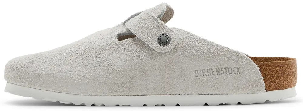 Birkenstock × Stussy Boston Clog Bone White Suede Leather Shoes Wide Size 37-45