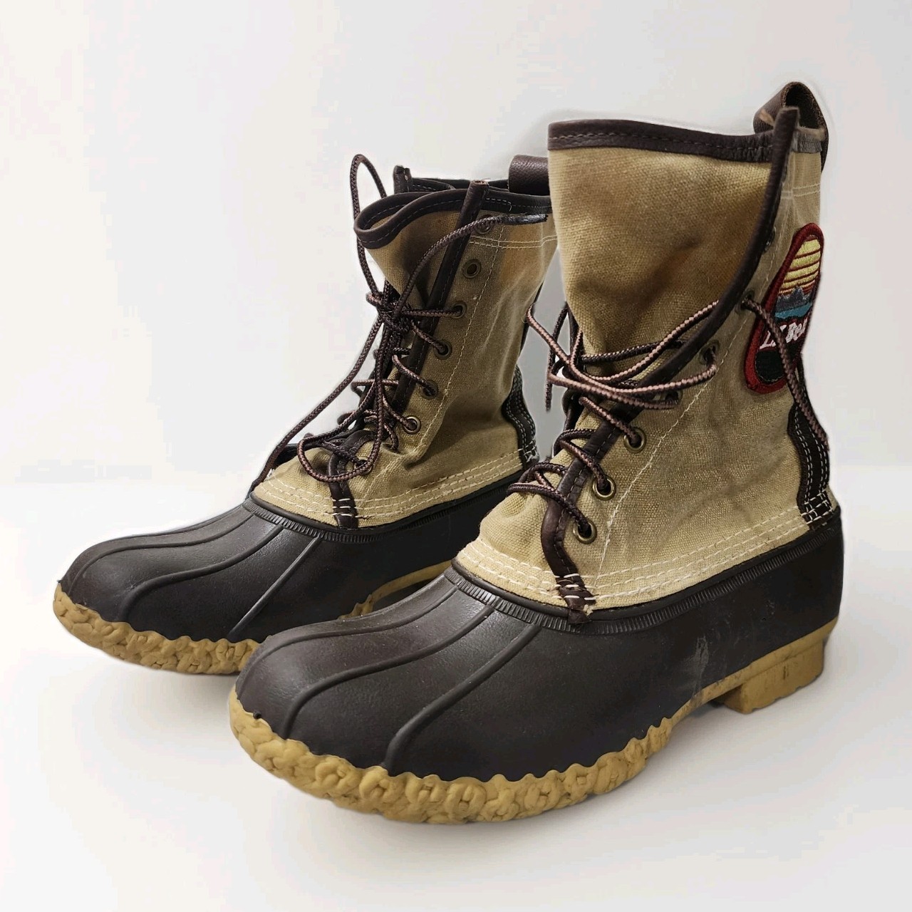 L.L. Bean Original Bean Boot Patch Waxed-Canvas Duck Hunting 10in Brown Maine 9M