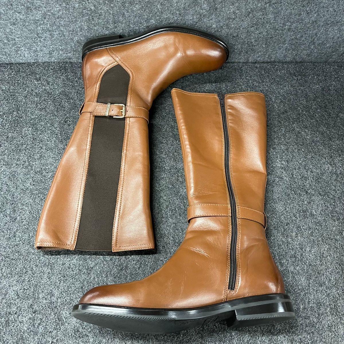 JATAREA Binni Knee-High Leather Boots Women’s Size 9 M Cognac