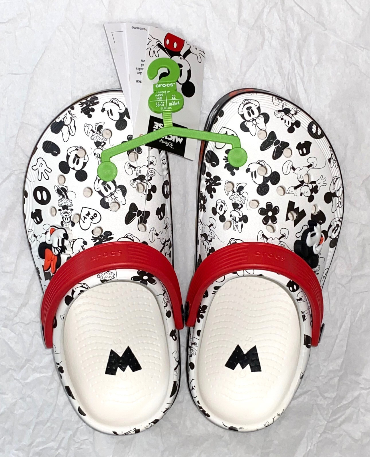 CROCS x Disney Mickey Minnie Off Court Clog w/ Jibbitz Womens US 6 / Mens US 4