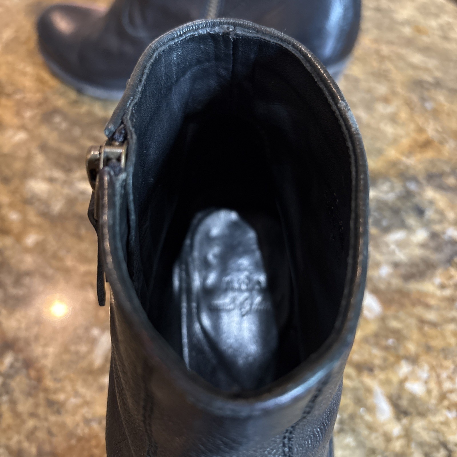 N.D.C. Made by Hand Women Black Leather Heeled Ankle Boots 39 US 9